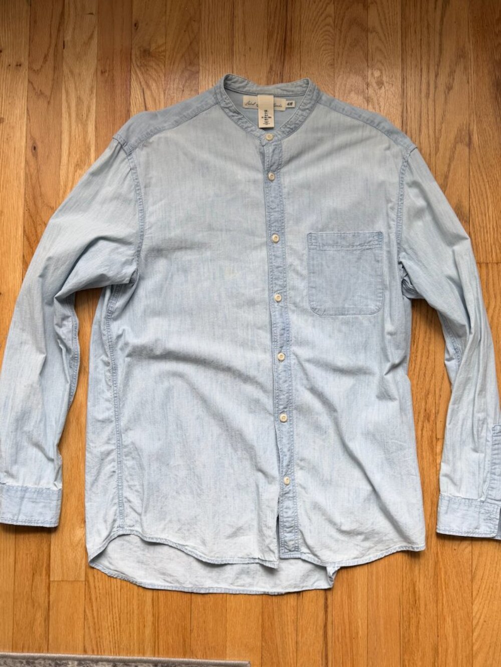 H&M Band Collar Button Down
